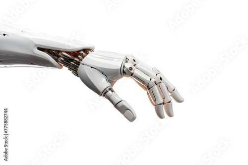 Robot hand isolated on transparent background