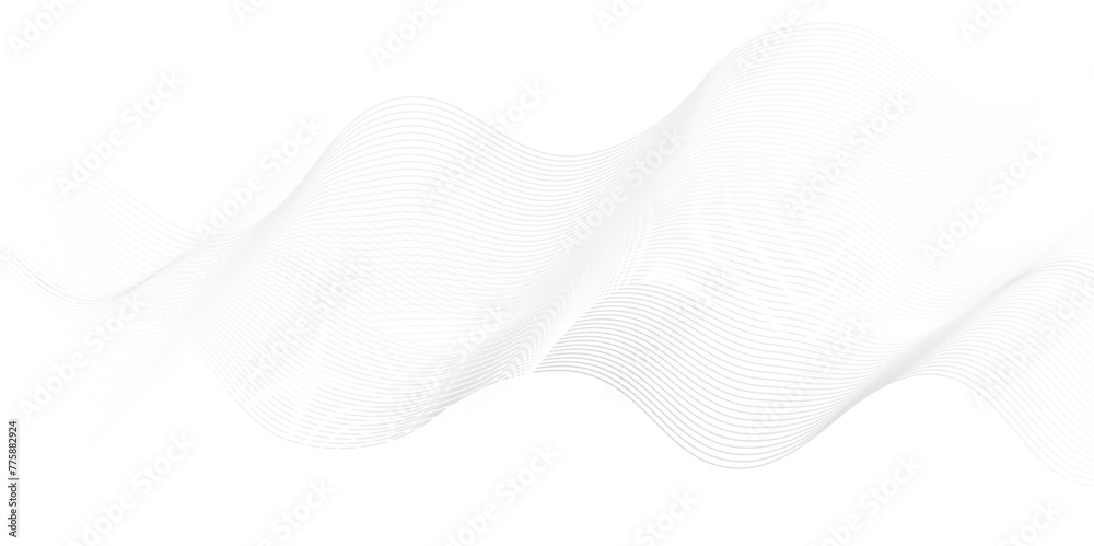 Vector Abstract crave wavy thin blend line on gray and white gradient Technology, data science, geometric border. Isolated on white wave element for design background. Vector Abstract crave wavy thin blend line on gray and white gradient Technology, data science, geometric border. Isolated on white wave element for design background.