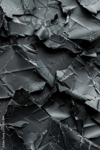 Detailed close-up of a piece of black paper, suitable for various design projects
