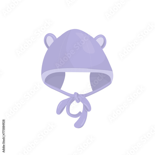 Cute violet baby hat. Vector illustration