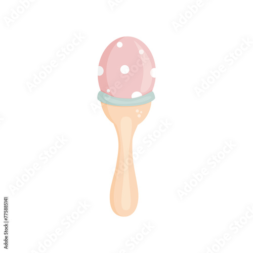 Cute wood baby pink beanbag. Vector illustration