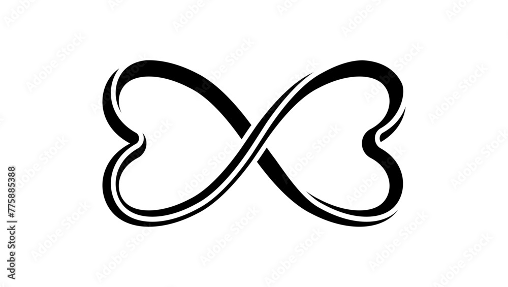 symbol of endless love, black isolated silhouette symbol of endless love, black isolated silhouette