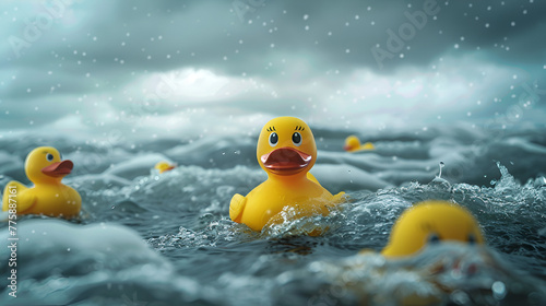 rubber duck in the water ,  generative ai