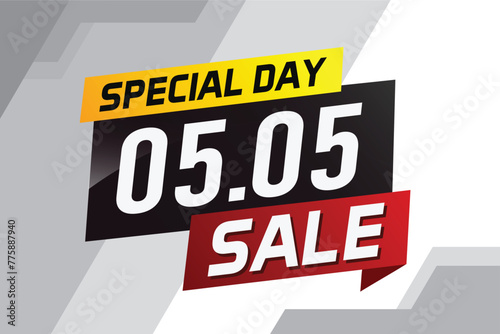 5.5 Special day sale word concept vector illustration with ribbon and 3d style for use landing page, template, ui, web, mobile app, poster, banner, flyer, background, gift card, coupon

