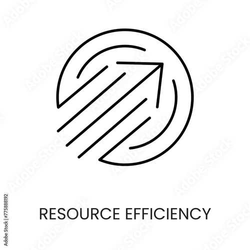 Resource efficiency vector line icon with editable stroke, for packaging