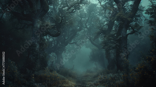 Fantasy Forest, Mystical forest realm with tales of magic and ancient creatures. © ChubbyCat