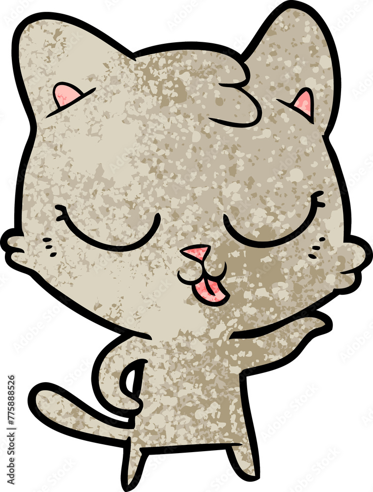 Obraz premium happy cartoon cat