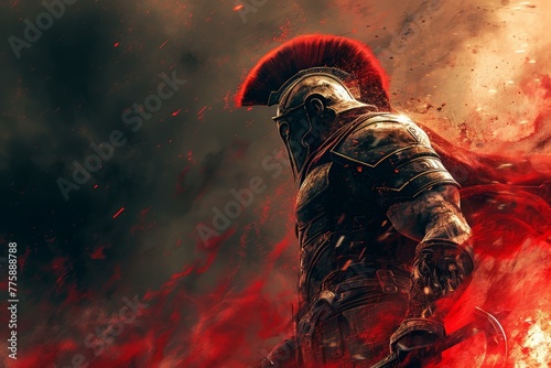 Powerful Ares god war. Greek culture. Generate Ai