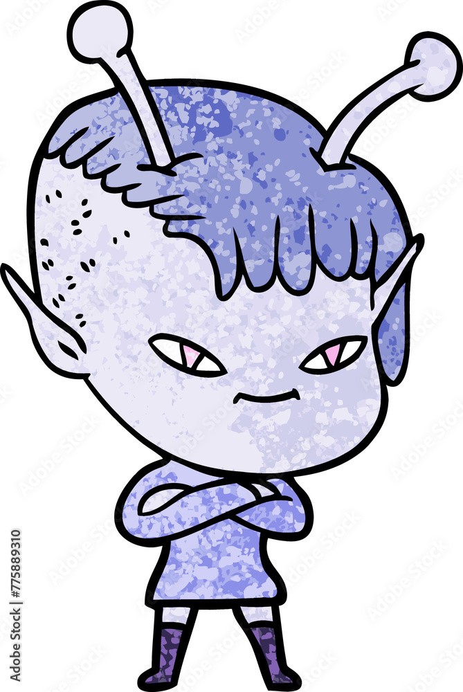 cute cartoon alien girl cute cartoon alien girl