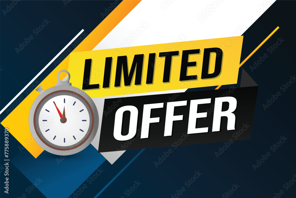 Obraz premium limited offer vector illustration with lines 3d style for social media landing page, template, ui, web, mobile app, poster, banner, flyer, background, gift card, coupon, label, wallpaper