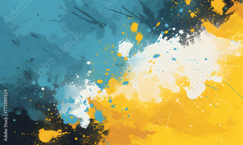Abstract yellow and blue grunge background