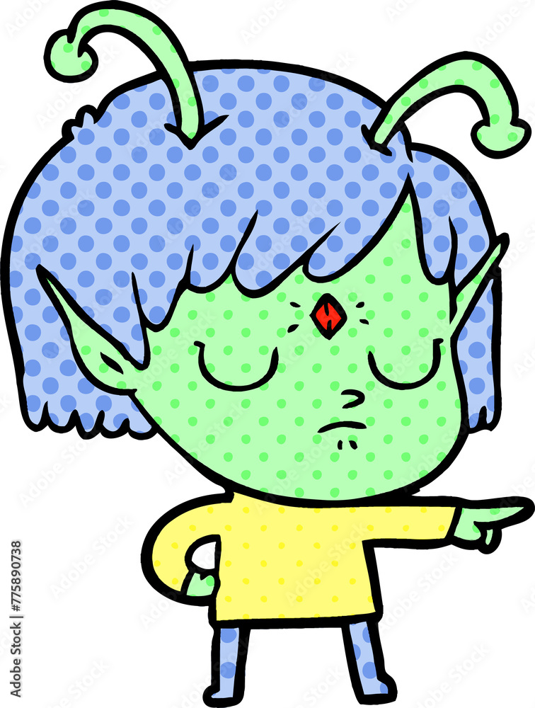 Fototapeta premium cartoon alien girl