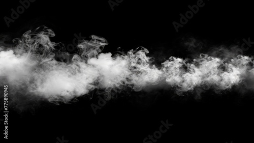 Black and white swirling smoke trail - Striking black and white image of swirling smoke creating abstract patterns and shapes