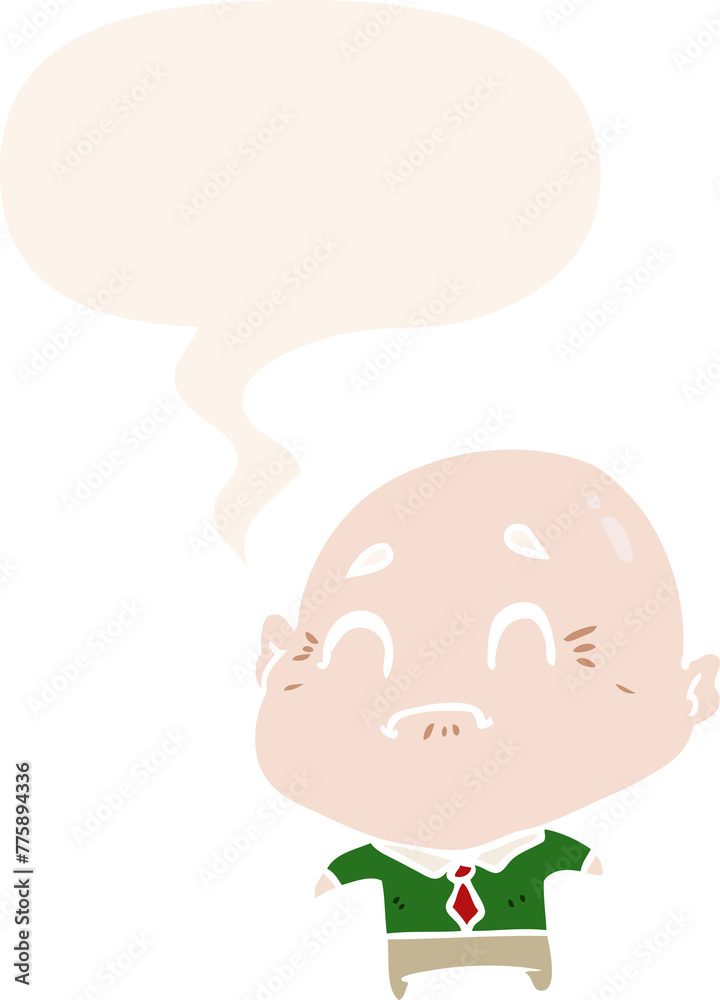 cartoon old man with speech bubble in retro style cartoon old man with speech bubble in retro style