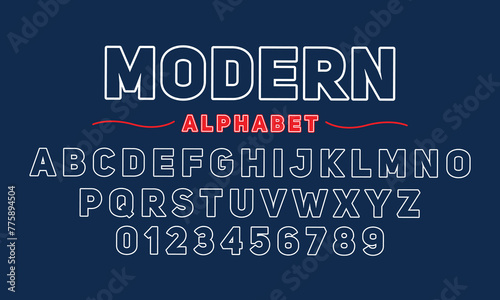 Editable typeface vector. Modern sport font in american style for football, baseball or basketball logos and t-shirt. 