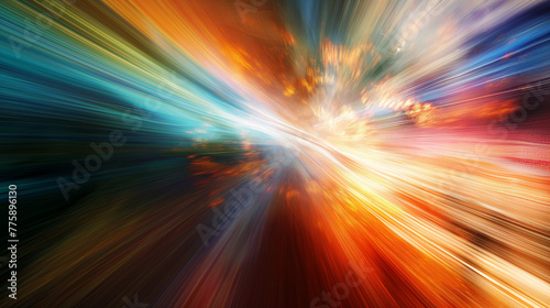 Dynamic abstract of a vibrant explosion of light stretching outwards, representing energy, creation, and inspiration