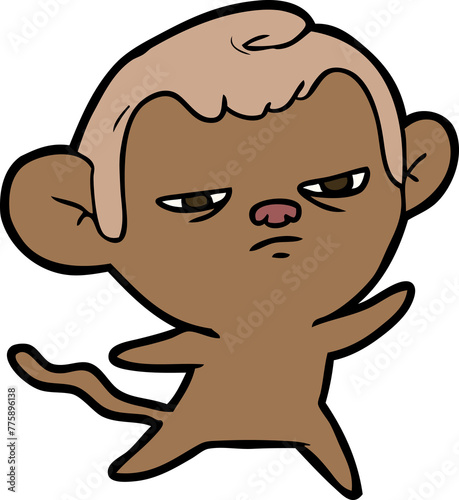 cartoon annoyed monkey