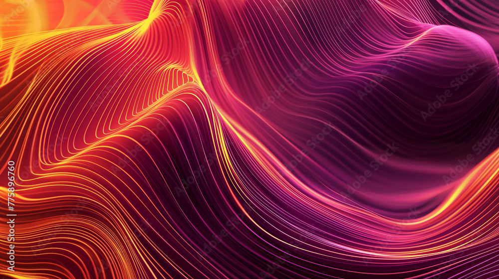 Obraz premium Digital graphic of smooth undulating waves of light representing connection and technology in an abstract form