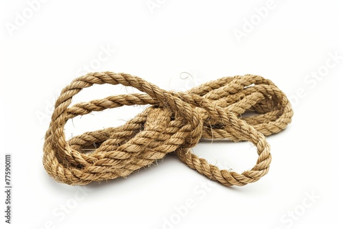 Rope tied on a white background. generative ai