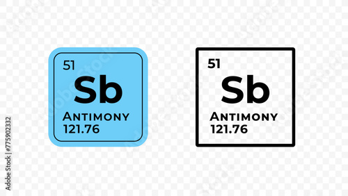 Antimony, chemical element of the periodic table vector design