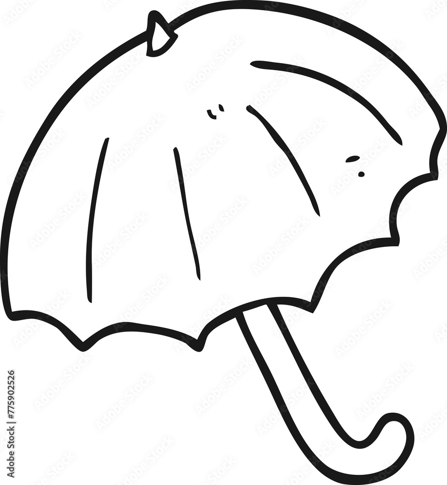 freehand drawn black and white cartoon umbrella freehand drawn black and white cartoon umbrella