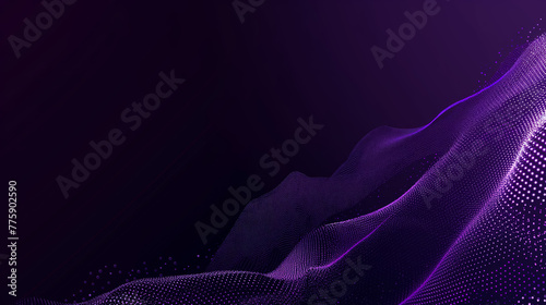 Mesmerizing digital artwork featuring a dynamic purple wave pattern against a black backdrop, encapsulating notions of digital flow and connectivity