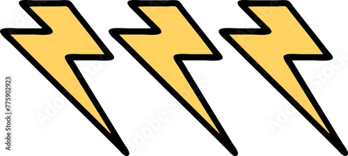 tattoo in traditional style of lighting bolts photo