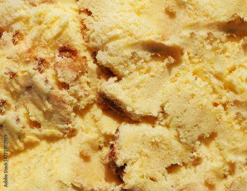 Vanilla ice cream texture. Food background. Summer dessert 