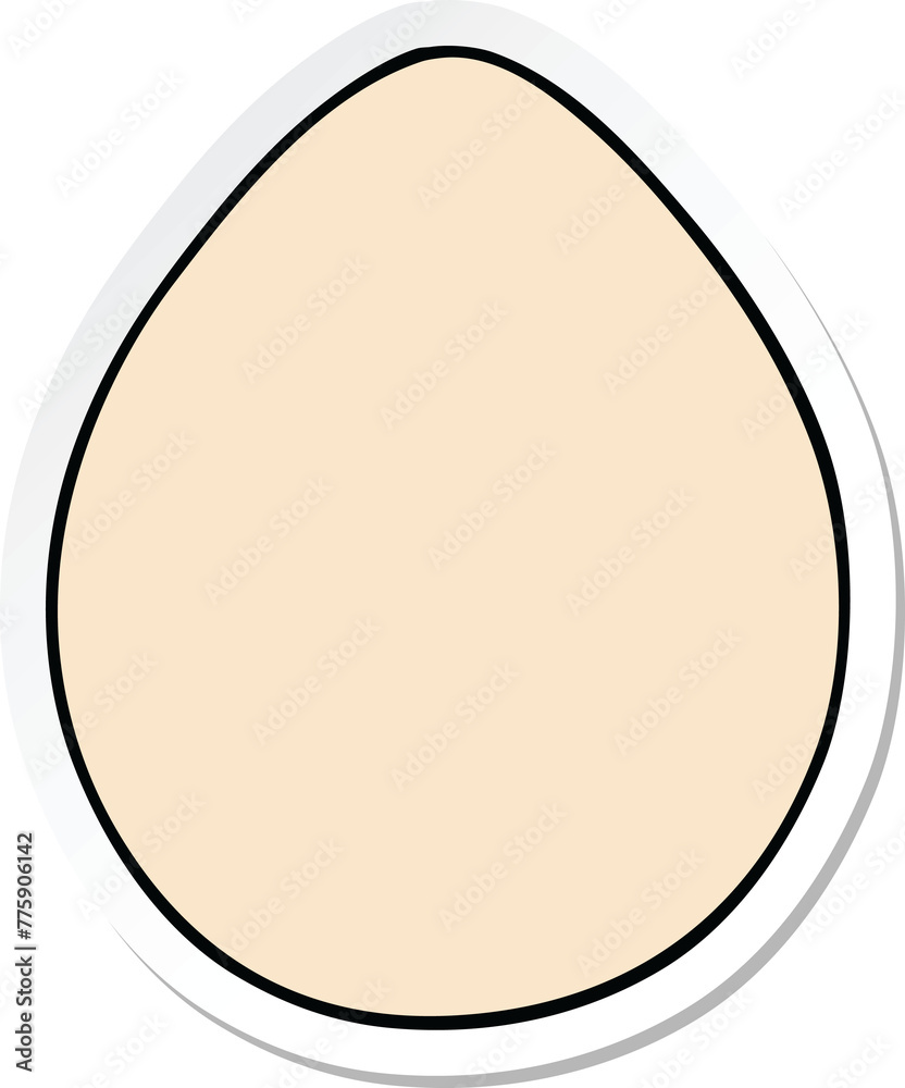 sticker of a quirky hand drawn cartoon egg sticker of a quirky hand drawn cartoon egg