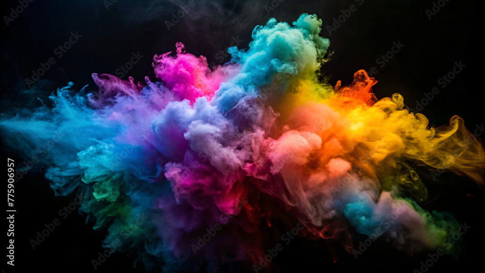 Fototapeta premium Colorful Cosmic Energy and Fiery Explosions in Vibrant