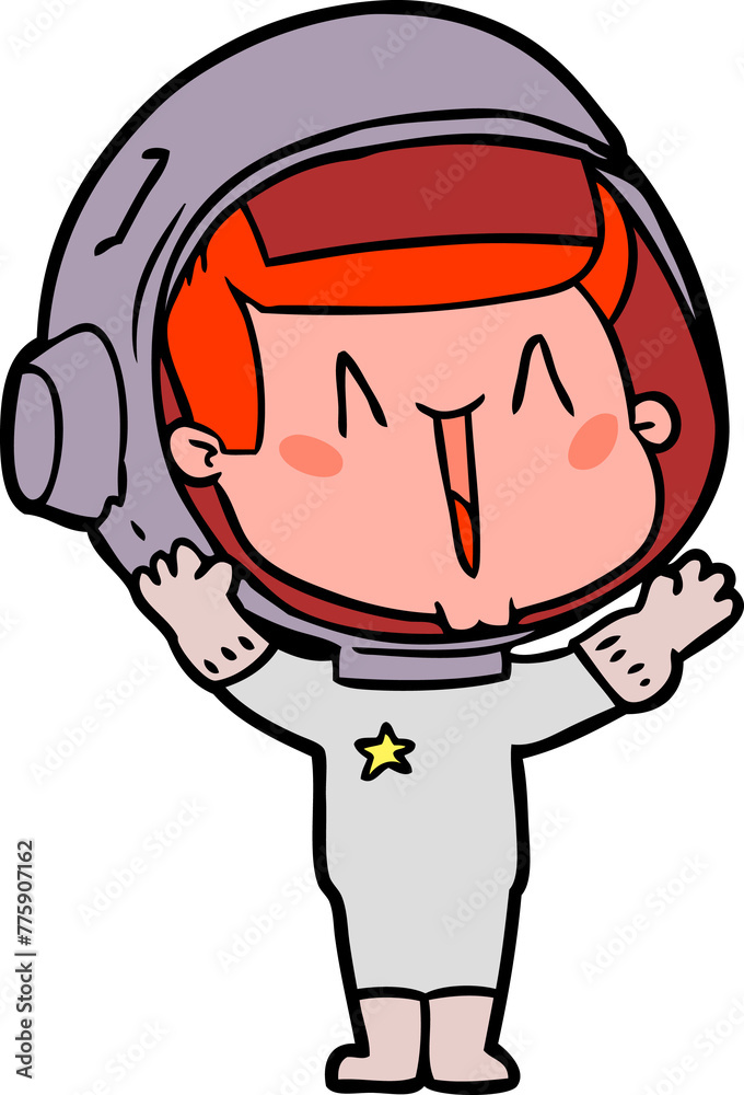 Fototapeta premium happy cartoon astronaut
