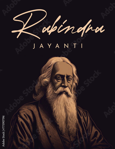 Happy Rabindranath Tagore Jayanti social media story feeds mockup template