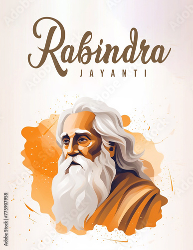 Happy Rabindranath Tagore Jayanti social media story feeds mockup template