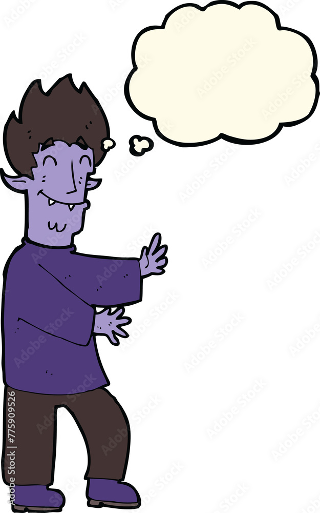 cartoon excited vampire with thought bubble cartoon excited vampire with thought bubble