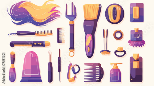 Hairdressing equipment illustration beauty salon ha