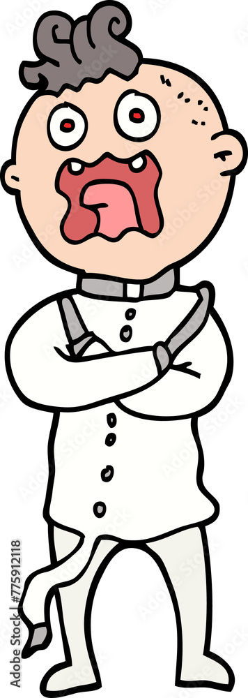 hand drawn doodle style cartoon mad man hand drawn doodle style cartoon mad man