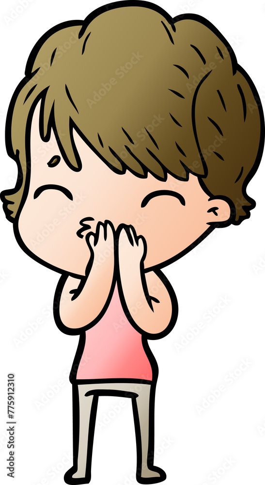 cartoon woman thinking