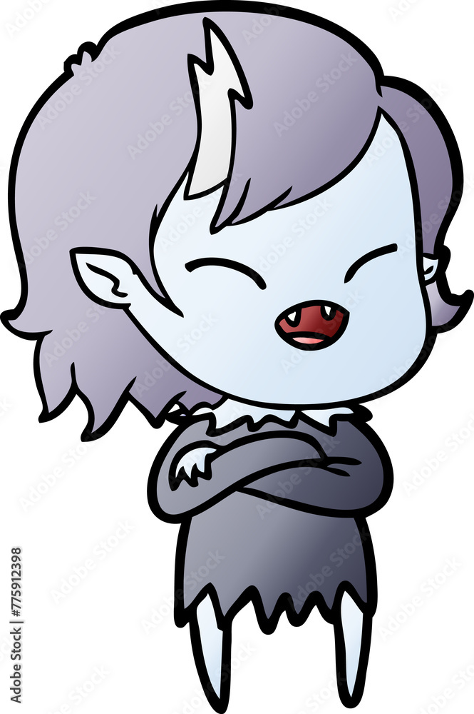 cartoon laughing vampire girl