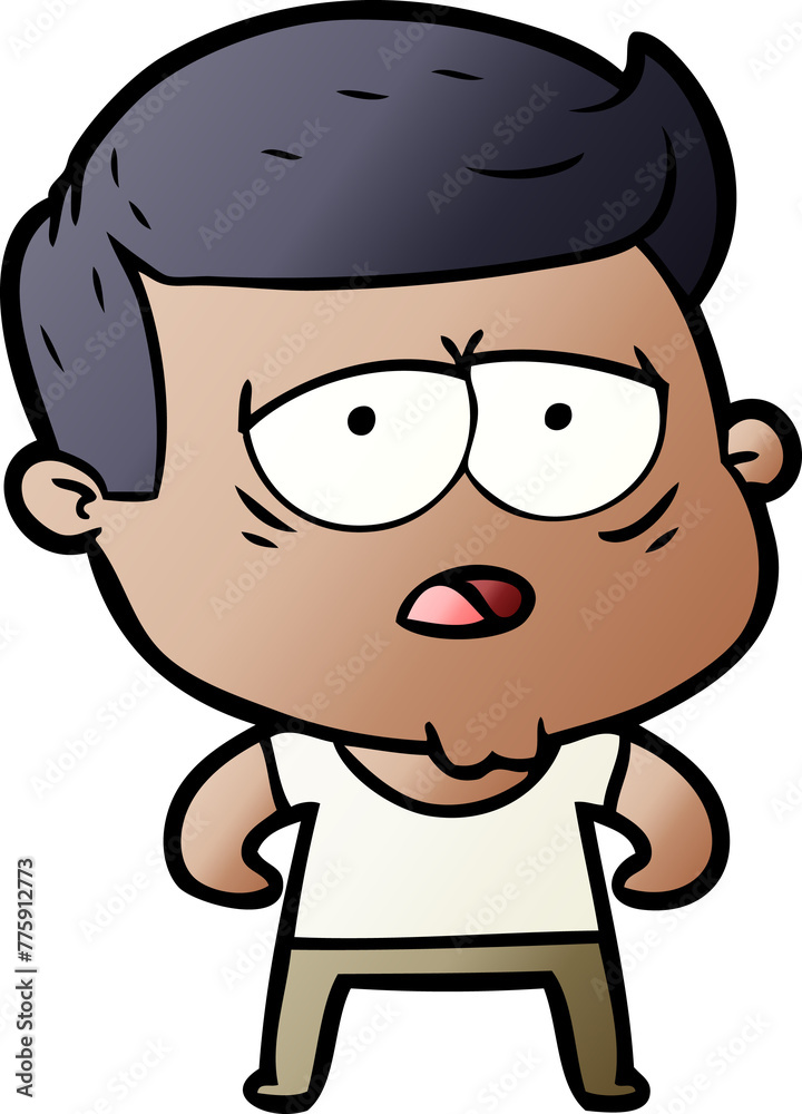 cartoon tired man cartoon tired man