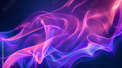Abstract shapes and smoke, UV light, modern composition background