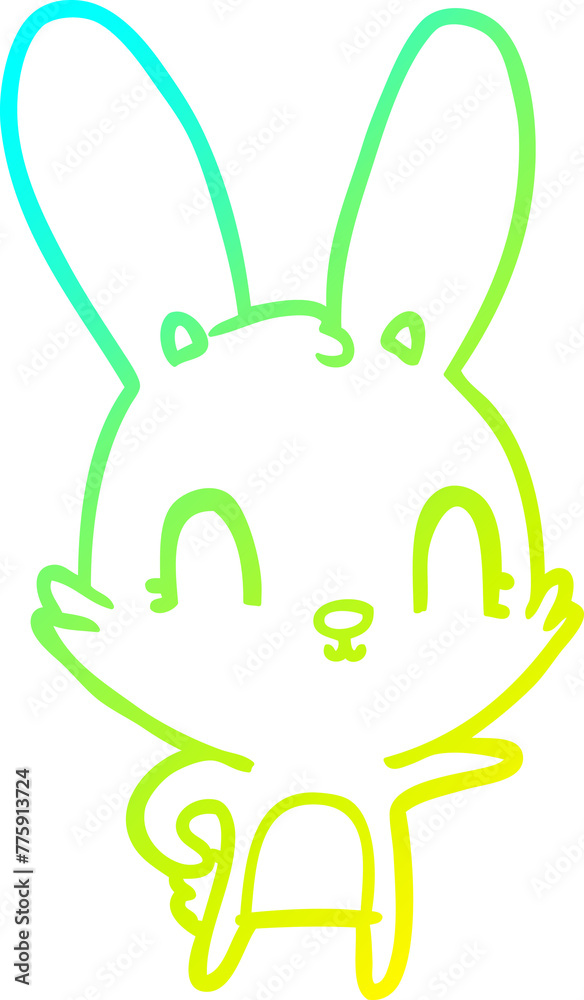 cold gradient line drawing of a cute cartoon rabbit cold gradient line drawing of a cute cartoon rabbit