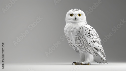 Snowy Owl Perched.AI generated image