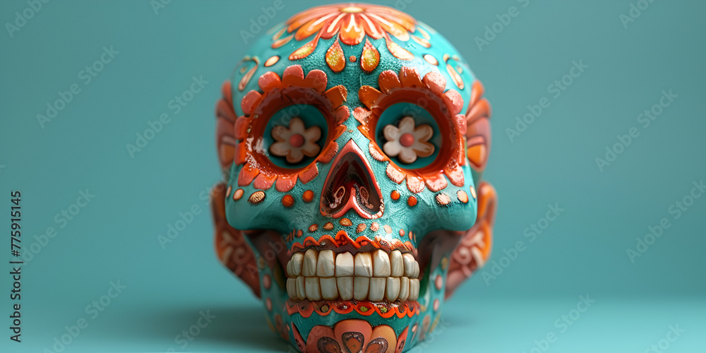 human skull, generative ai