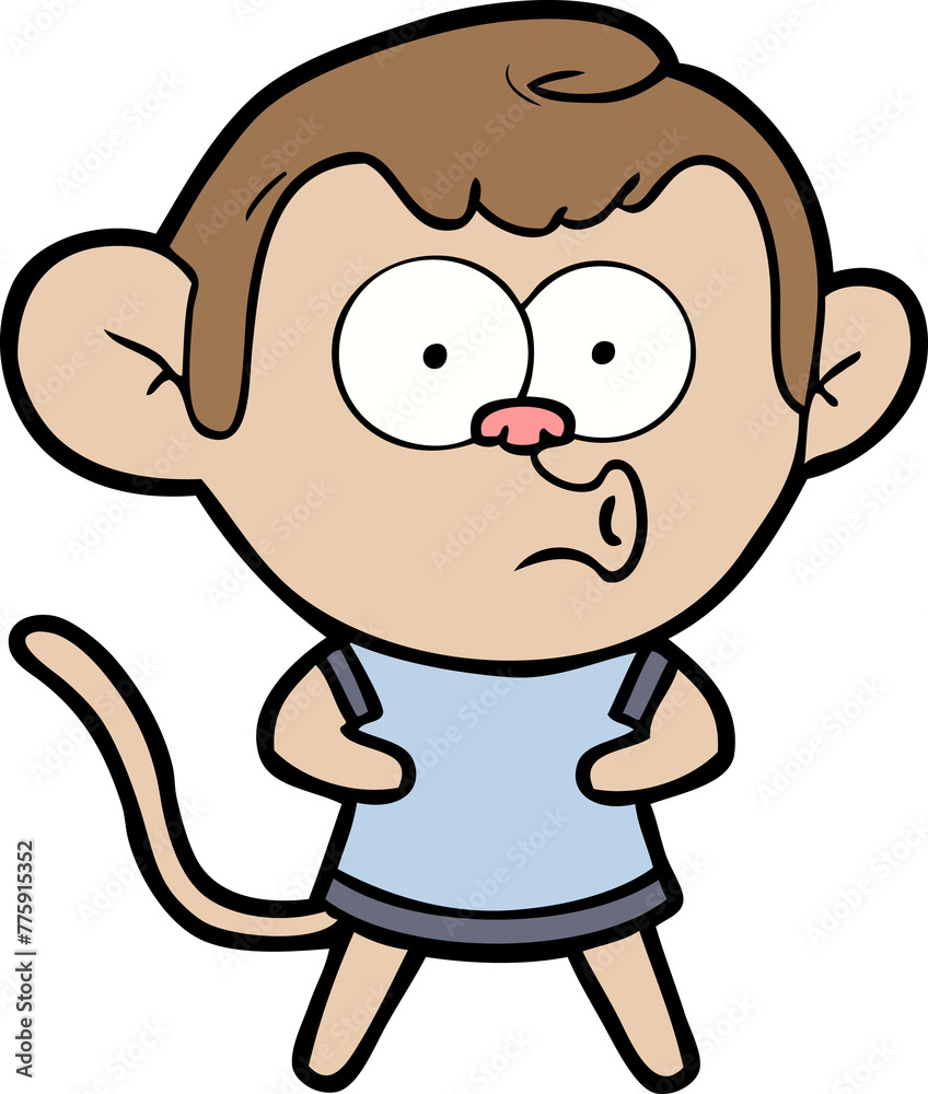 cartoon surprised monkey