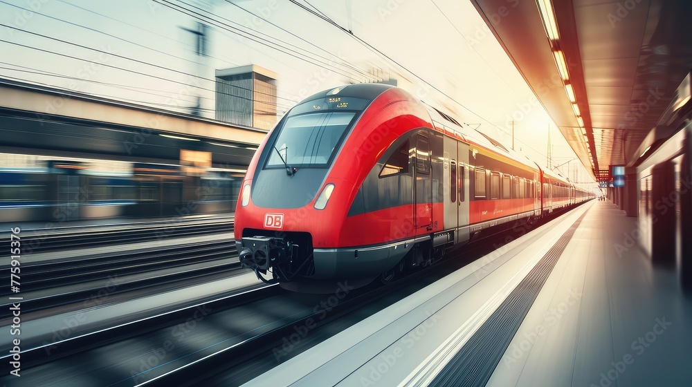 Capturing the spirit of urban mobility, this high-speed train races through the city, leaving a glimpse of the future in its wake Capturing the spirit of urban mobility, this high-speed train races through the city, leaving a glimpse of the future in its wake