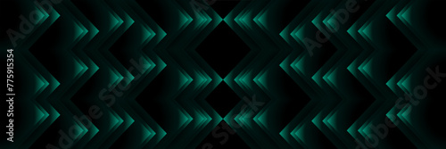 abstract magical technical futuristic background with geometric elements, dark atmosphere, geometric technology design in black and dark green, dark wallpaper, seamless geometric pattern in 3d	