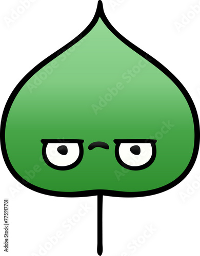 Canvastavla gradient shaded cartoon of a expressional leaf