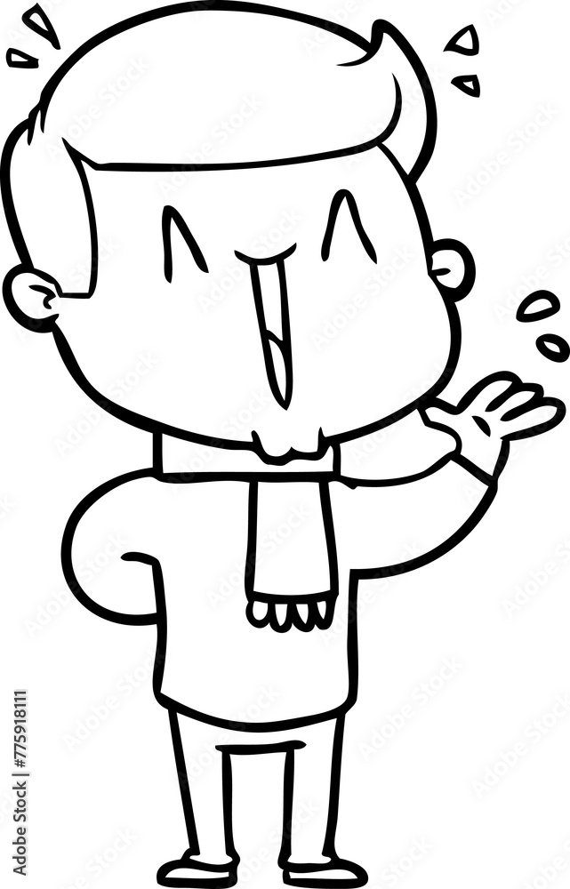 Fototapeta premium cartoon excited man