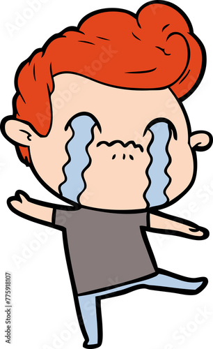 cartoon man crying