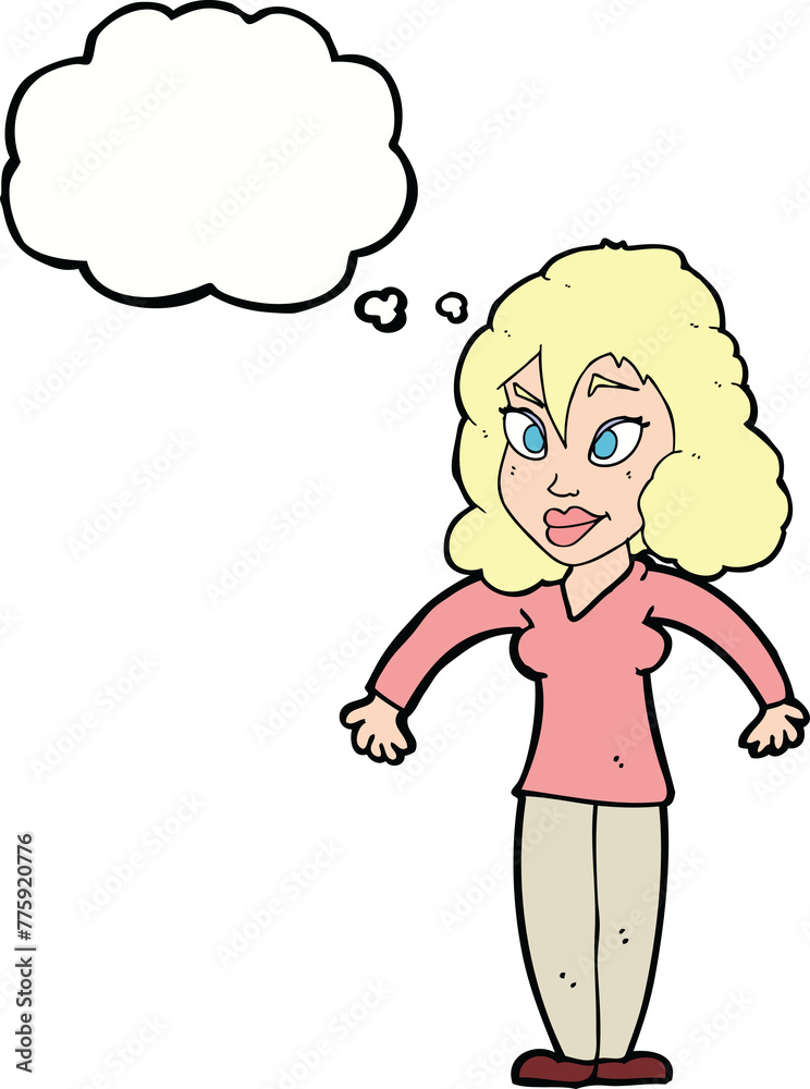 cartoon woman shrugging shoulders with thought bubble cartoon woman shrugging shoulders with thought bubble